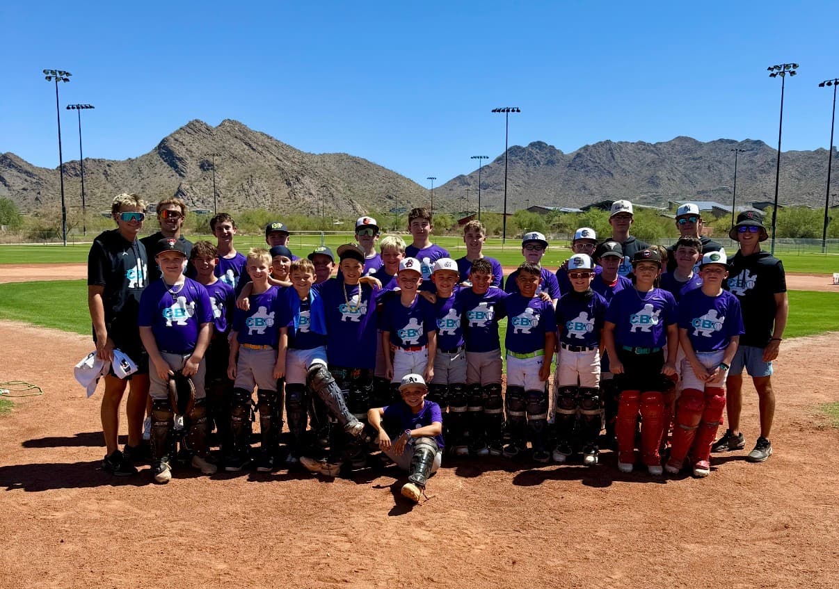 Coach Bernie Catching camp group